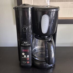 Melitta MEMB1 10 Cup Mill & Brew Coffee Maker  w/ Grinder Works Clean Tested